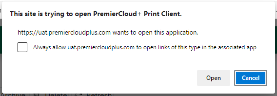 Edge (Chromium) open application dialog window